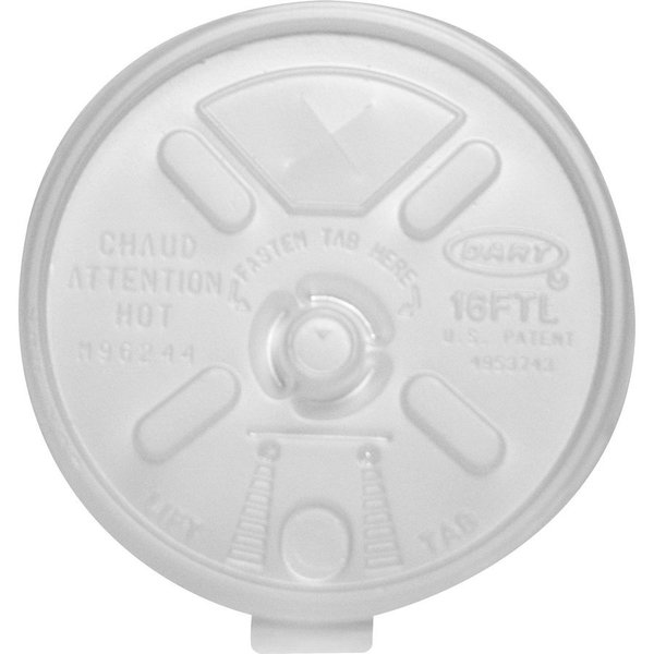 Dart Container Lid, Cup, Foldtab, Straw, 12-24 10PK DCC16FTLS